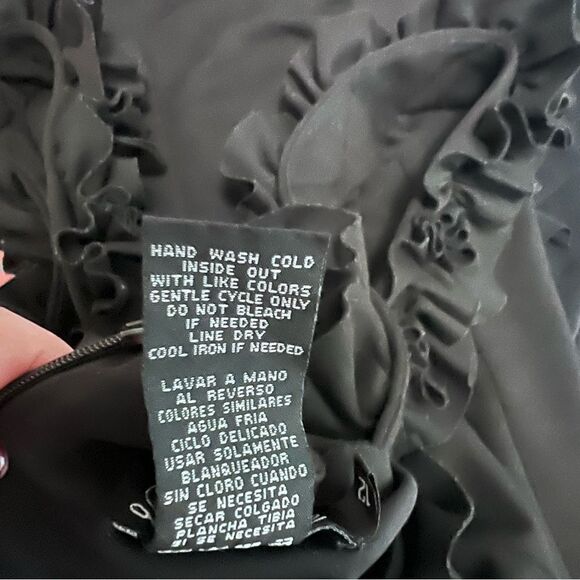 Roulett Sleeveless Black Ruffle Dress Size 12 - Picture 7 of 7